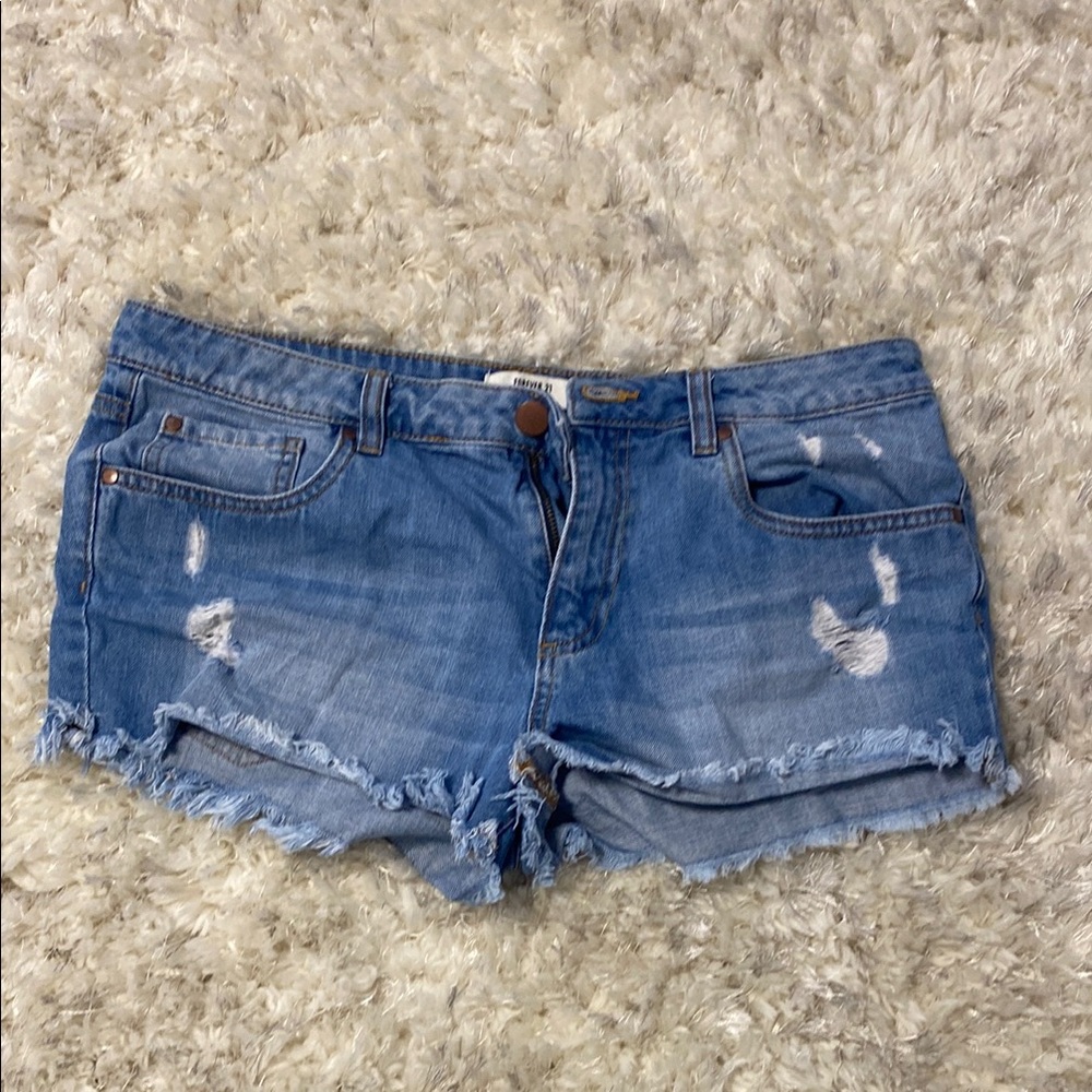 Denim Blue Distressed Women's Shorts